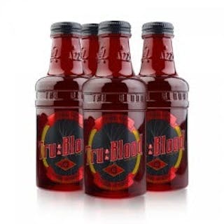 True Blood O Positive Collectors Carbonated Beverage Glass Bottles and good Case HBO