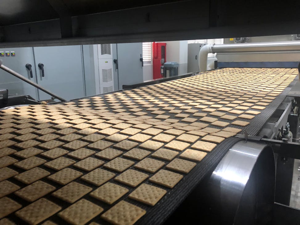 The airflow of air-impingement ovens can be tweaked for optimal drying of low-moisture products like crackers.