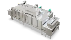 Industrial dehydrators use a much higher volume of air, which increases heat transfer and reduces processing time. Continuous models can process tens of thousands of pounds per hour. Industrial dehydrators use a much higher volume of air, which increases heat transfer and reduces processing time. Continuous models can process tens of thousands of pounds per hour.