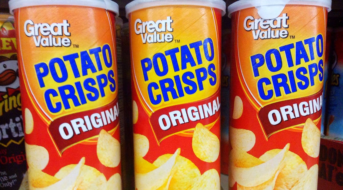 Pringles Store Brand 'Great Value ' Potato Crisps for Walmart Stores.