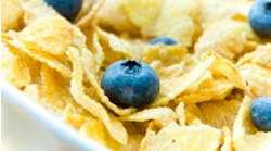 "Corn Flake Cereal with Blueberries"