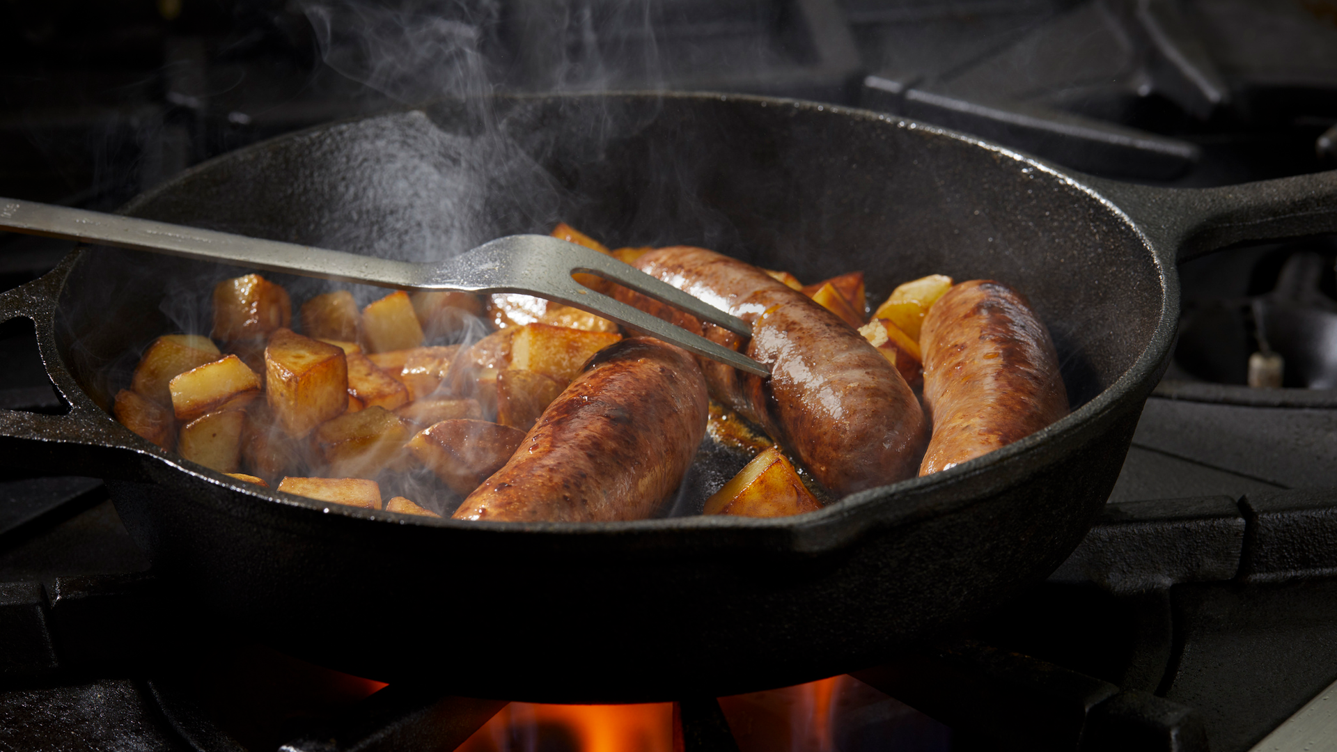 new age eats sausage cooking