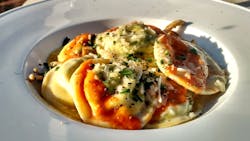 'Sweet Pea, Mint and Ricotta Cheese Ravioli' 'Sweet Pea, Mint and Ricotta Cheese Ravioli'