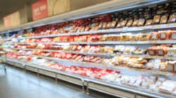 supermarket meat aisle department blurred supermarket meat aisle department blurred