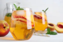 At the IFT FIRST expo, Apura Ingredients used a peach cider to highlight its sweeteners as well as its PuraSweet sweetness enhancer. At the IFT FIRST expo, Apura Ingredients used a peach cider to highlight its sweeteners as well as its PuraSweet sweetness enhancer.