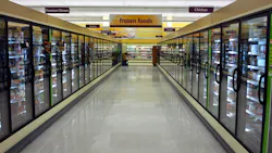 'Frozen food aisle at Giant Food in Wheaton, Maryland' 'Frozen food aisle at Giant Food in Wheaton, Maryland'
