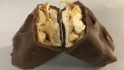 Snickers bar broken in the middle Snickers bar broken in the middle