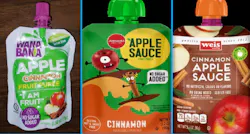 Recalled cinnamon applesauce and apple puree products.