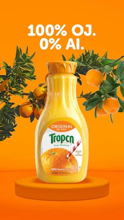 To promote there&rsquo;s nothing artificial in its orange juice, Tropicana released a limited-edition package of &lsquo;Tropcn&rsquo; Pure Premium orange juice (get it? No A&rsquo;s or I&rsquo;s in the name!) at the giant consumer electronics event CES 2024 in January. Simultaneously across the country, if shoppers found a bottle with the missing letters, they&rsquo;d be entered in a drawing for a Florida vacation.