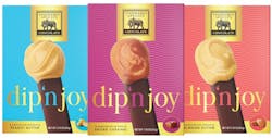 Dip 'n Joys were chocolate 'batons' packaged with a compartment of three icing-like dips. Dip 'n Joys were chocolate 'batons' packaged with a compartment of three icing-like dips.
