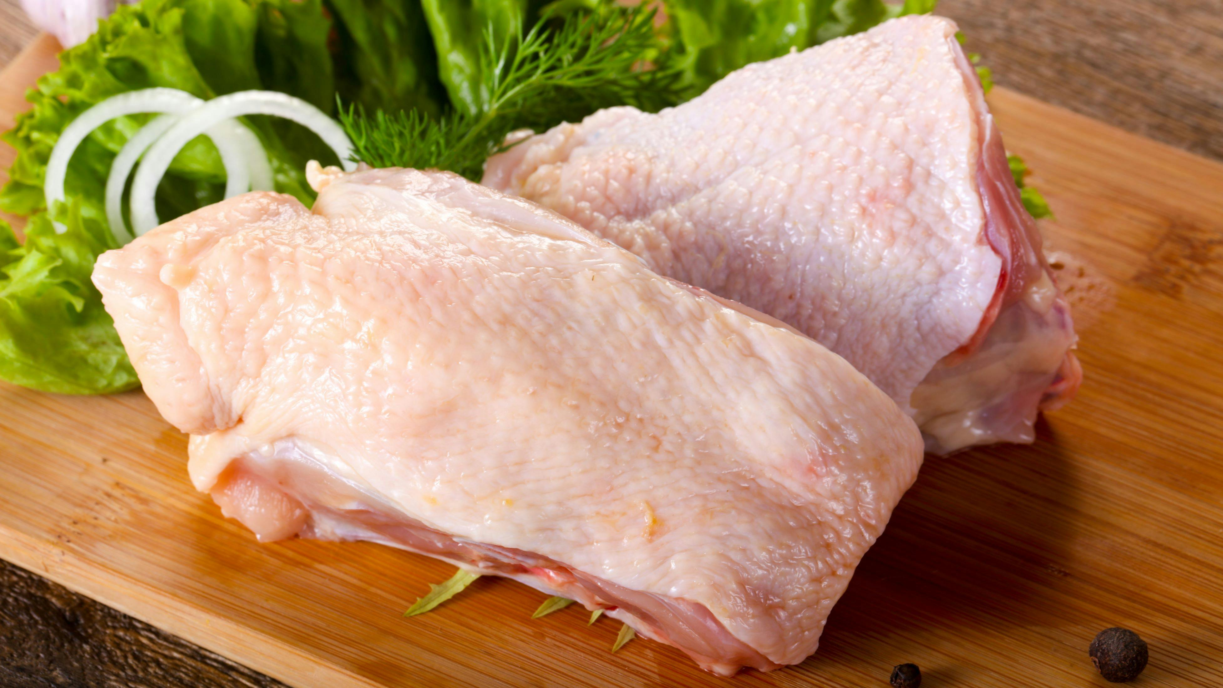 Raw chicken parts for soup cooking