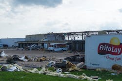 A Dayton, Ohio, Frito-Lay distribution center lay in ruins after a tornado hit the facility the night of May 27, 2019. A Dayton, Ohio, Frito-Lay distribution center lay in ruins after a tornado hit the facility the night of May 27, 2019.