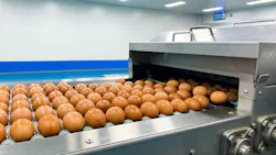 Eggs on the cleaning machine Eggs on the cleaning machine