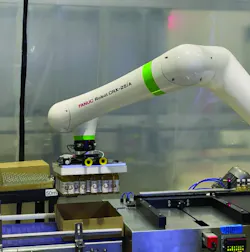 At the Monin Americas Sparks, Nev., manufacturing facility, robots handle movement of the product, which requires various sensors to ensure the safety of employees and accuracy of pick-and-place tasks. At the Monin Americas Sparks, Nev., manufacturing facility, robots handle movement of the product, which requires various sensors to ensure the safety of employees and accuracy of pick-and-place tasks.