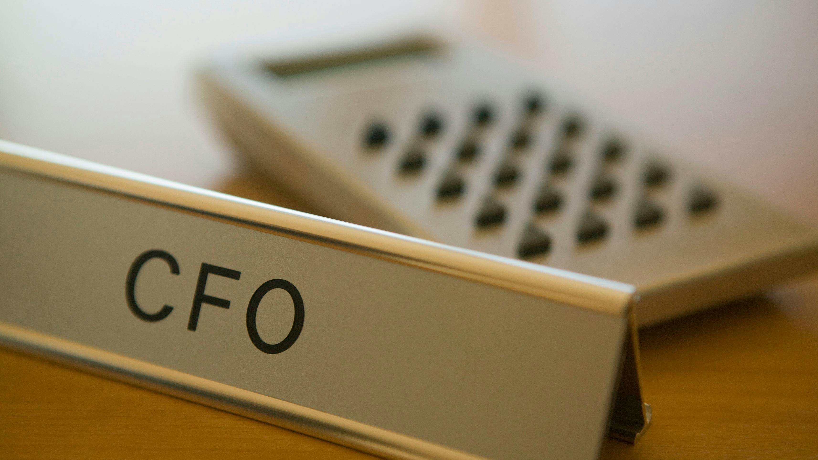 CFO desk plaque with calculator