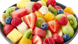 Bowl of fresh fruit salad isolated on white background Bowl of fresh fruit salad isolated on white background