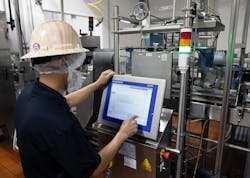 Califia Farms sometimes changes the line four or more times a day for different bottles. Preset recipes on the vision system’s control panel accommodate these changeovers in less than five minutes. Califia Farms sometimes changes the line four or more times a day for different bottles. Preset recipes on the vision system’s control panel accommodate these changeovers in less than five minutes.