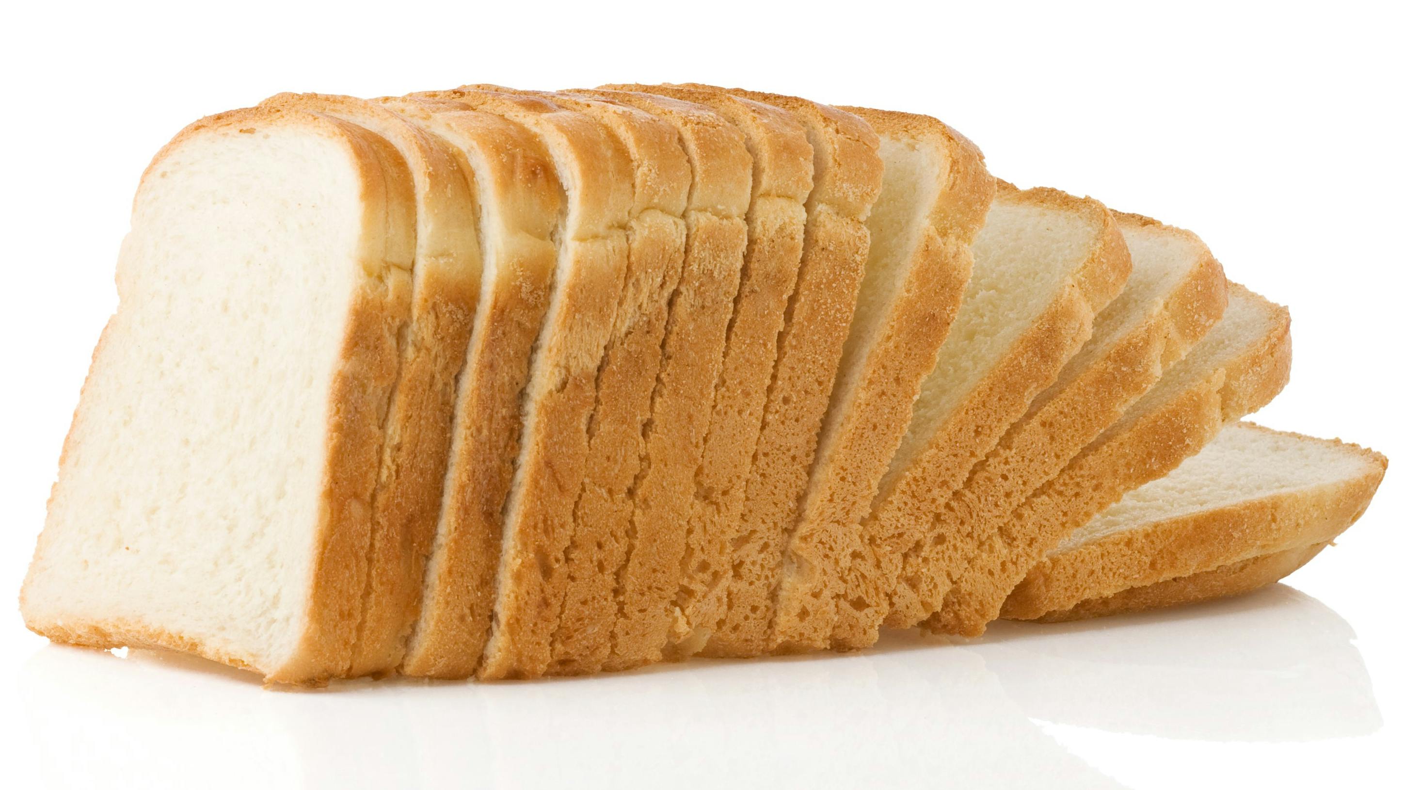 sliced bread isolated on white background