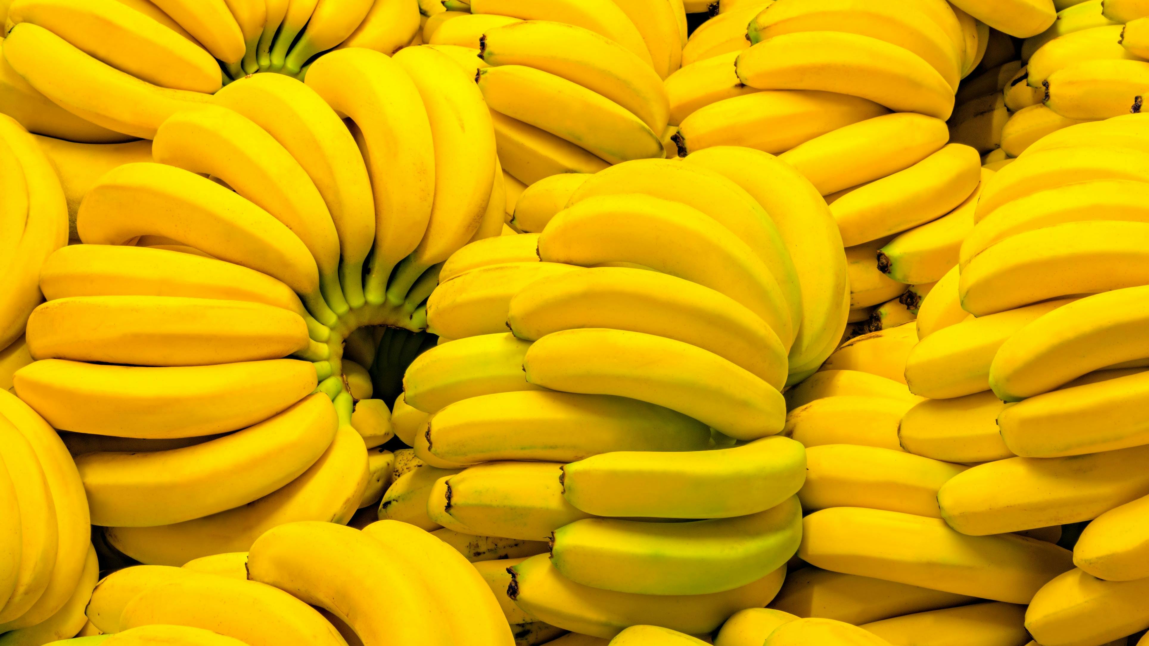 Fresh Banana Yellow Background In The Fruit Market