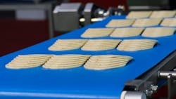 ham on conveyor belt ; cutting ; slice ; machine ham on conveyor belt ; cutting ; slice ; machine