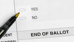 Election ballot with yes or no question. concept. Voting, government referendum and amendment