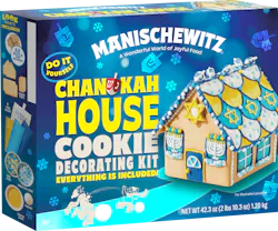 Kayco Kosher’s Manischewitz brand taps into several holiday trends with Chanukah-themed sugar cookies and gingerbread houses. Kayco Kosher’s Manischewitz brand taps into several holiday trends with Chanukah-themed sugar cookies and gingerbread houses.