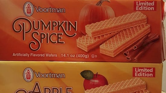 'Voortman Limited Edition Pumpkin Spice and Apple Crisp Wafers'
