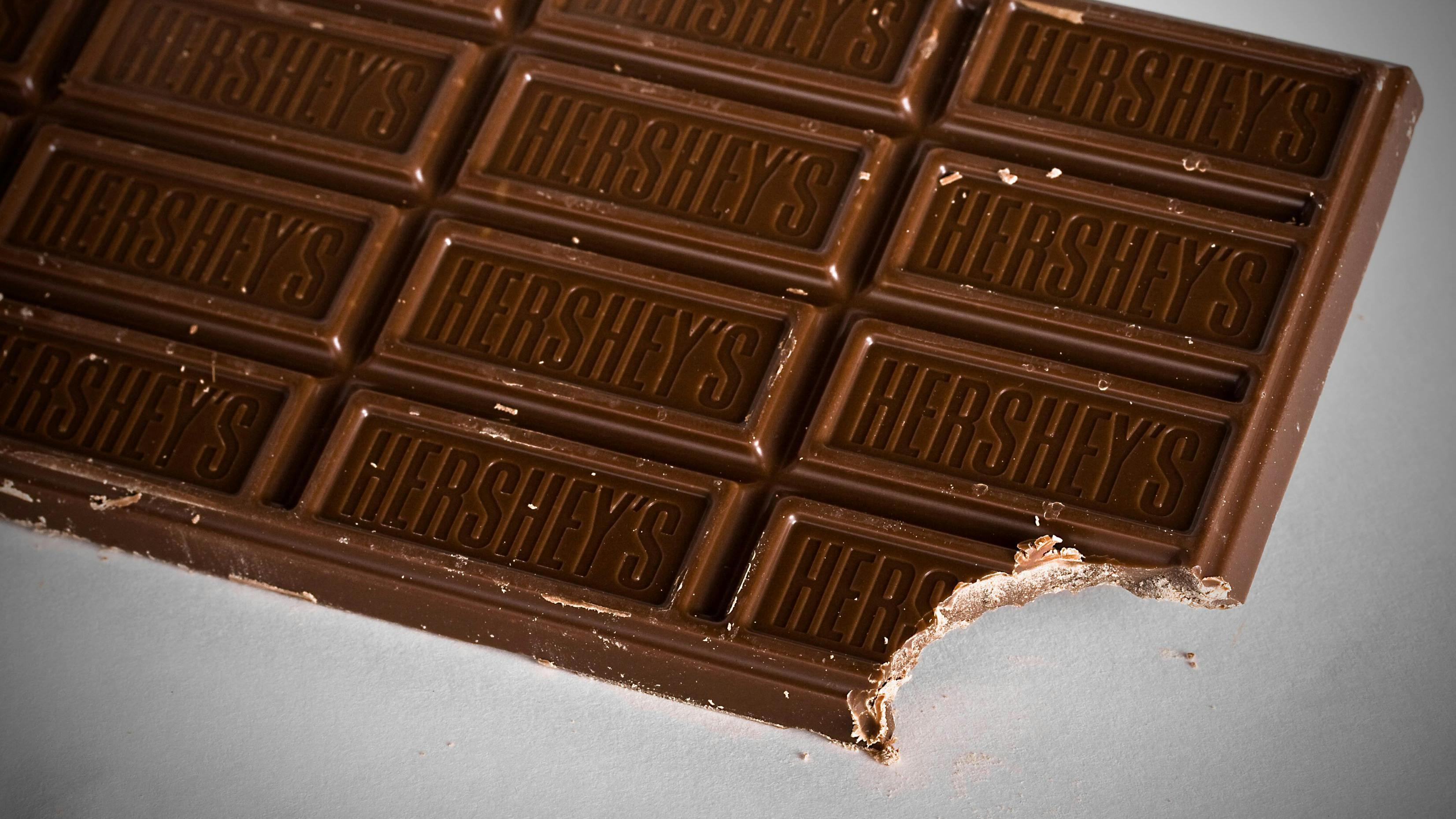 Hershey bar with bite taken out of it