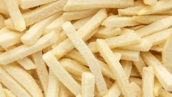 Top view of frozen shoestring french fries Top view of frozen shoestring french fries