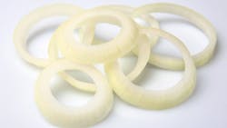 Sliced onion rings isolated on white Sliced onion rings isolated on white