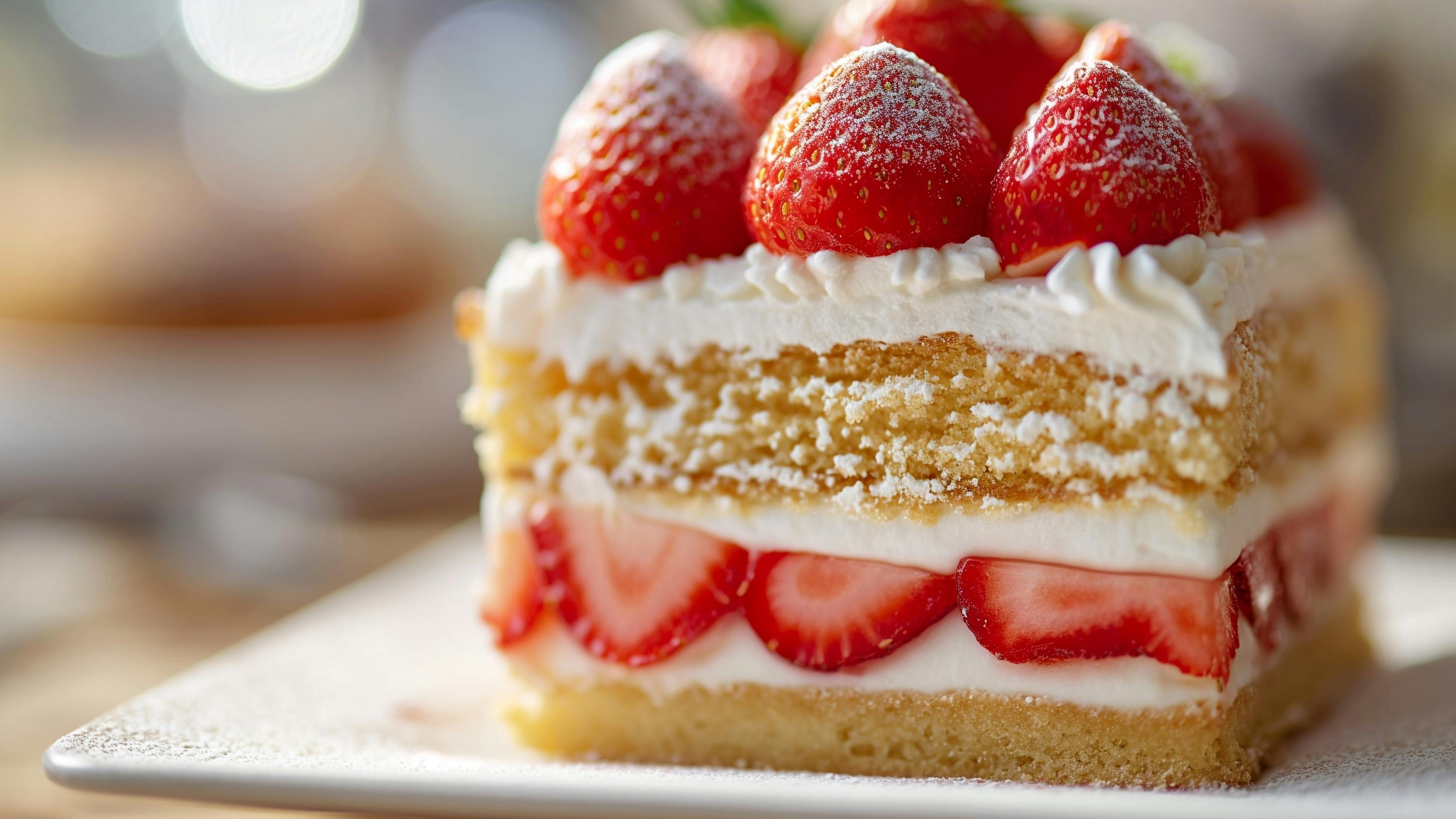 freshly baked strawberry shortcake pastry