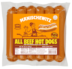 Manischewitz New York Style All-Beef Hot Dogs Manischewitz New York Style All-Beef Hot Dogs