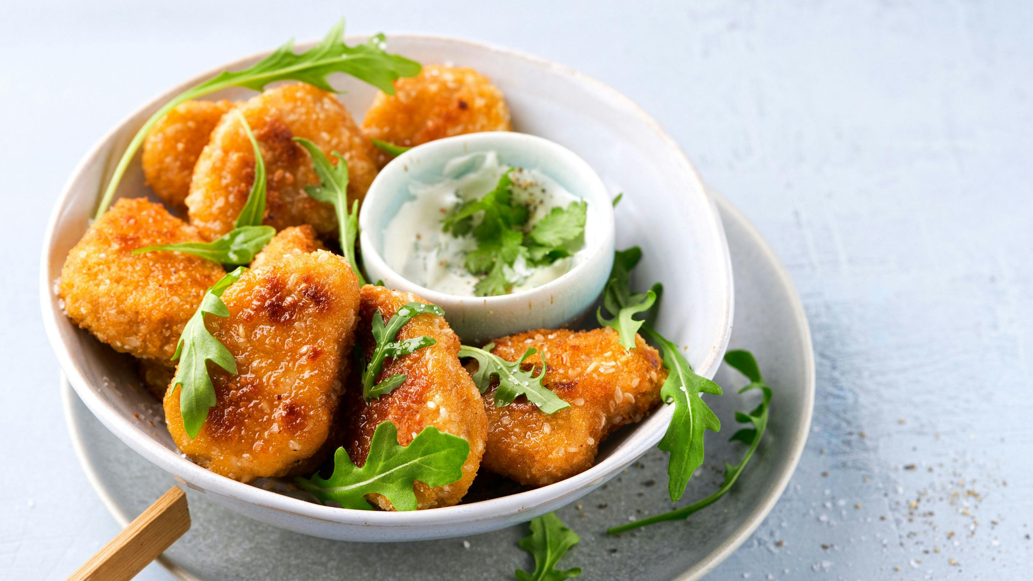 Vegetarian Nuggets with Vegan Dipping Sauce