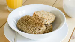 Healthy whole wheat breakfast cereal biscuits with orange juice Healthy whole wheat breakfast cereal biscuits with orange juice