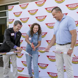 Muskego Mayor Rick Petfalski (left to right), Jackson's founder Megan Reamer and Jackson's CEO James Marino cut the ribbon on the Muskego plant expansion. Muskego Mayor Rick Petfalski (left to right), Jackson's founder Megan Reamer and Jackson's CEO James Marino cut the ribbon on the Muskego plant expansion.