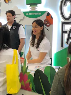 For several years, Jennifer Garner has appeared in the Once Upon a Farm booth at Natural Products Expo West. For several years, Jennifer Garner has appeared in the Once Upon a Farm booth at Natural Products Expo West.