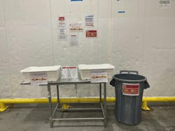 signage for food waste reduction pilot program at Fresh Del Monte Produce signage for food waste reduction pilot program at Fresh Del Monte Produce