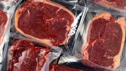 Vacuum sealed fresh beef sirloin steak. Ready for cook Vacuum sealed fresh beef sirloin steak. Ready for cook