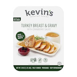 Kevin’s Natural Foods heat-and-serve Turkey Breast & Gravy with Cranberry Sauce Kevin’s Natural Foods heat-and-serve Turkey Breast & Gravy with Cranberry Sauce