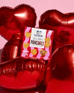 Love Bites heart-shaped mini pancakes Love Bites heart-shaped mini pancakes