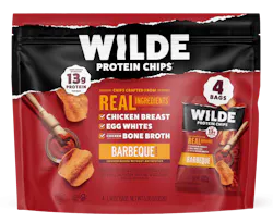Wilde uses chicken breast, egg whites and bone broth to make snack chips it hopes will supplant potato chips. Wilde uses chicken breast, egg whites and bone broth to make snack chips it hopes will supplant potato chips.