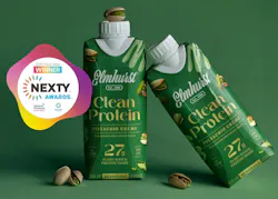 Protein was everywhere at Natural Products Expo West. Elmhurst 1925's Clean Protein delivers 27g of complete plant-based protein from mung beans and peas in a 190-calorie ready-to-drink formula - and it won a Nexty Award for Dairy Alternative. Protein was everywhere at Natural Products Expo West. Elmhurst 1925's Clean Protein delivers 27g of complete plant-based protein from mung beans and peas in a 190-calorie ready-to-drink formula - and it won a Nexty Award for Dairy Alternative.