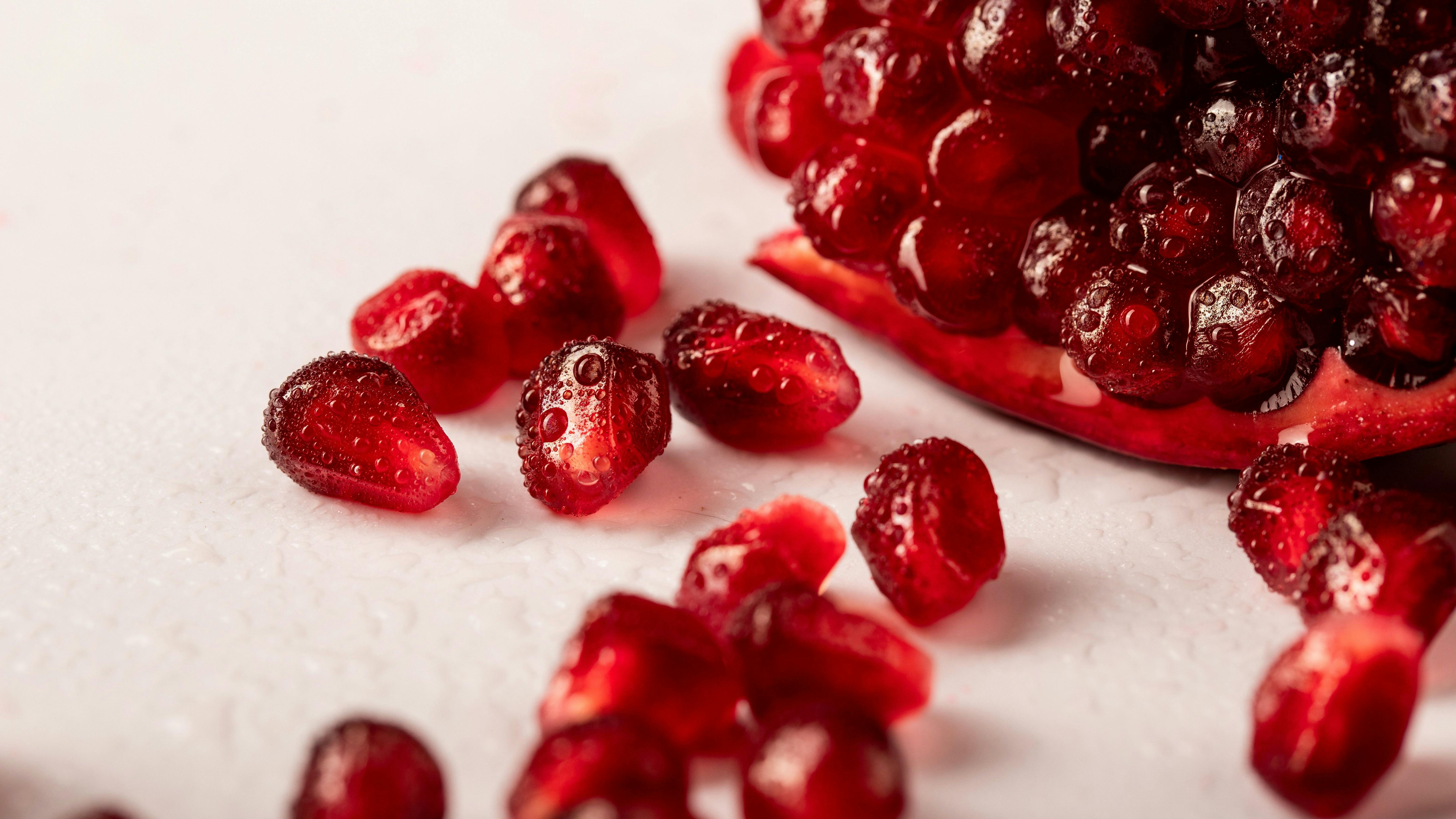 Closeup of pomegranate seeds