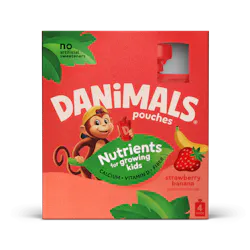 Danimals pouch, strawberry banana flavor