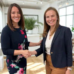 Mary Anne Jackson (right), founder and CEO of My Own Meals, welcomes Kathleen Dumler, who will take on the chief operating officer and senior vice president role for My Own Meals, as well as president & CEO of J&M Food Products Co., a division of the company.