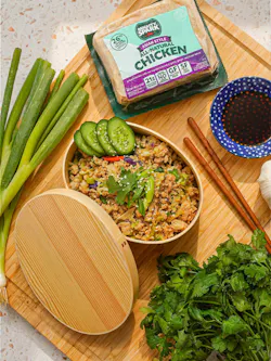 While the focus has been on snack sticks, Mighty Spark still markets ground chicken - in this case, Asian-style.