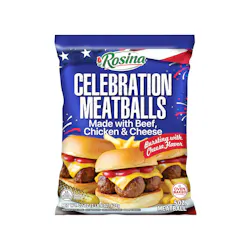 Rosina Celebration Meatballs in patriotic themed packaging