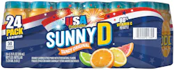 SunnyD 24 pack of patriotic themed packaging of tangy original bottles