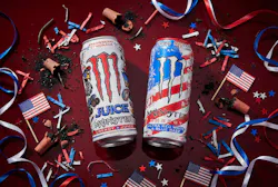 Juice Monster Strawberry Lemonade and Monster Energy Ultra Red, White & Blue Razz Monster Energy drinks